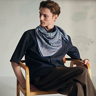 Please Hold The Line scarf 100 - Blue | Hermès Hong Kong SAR